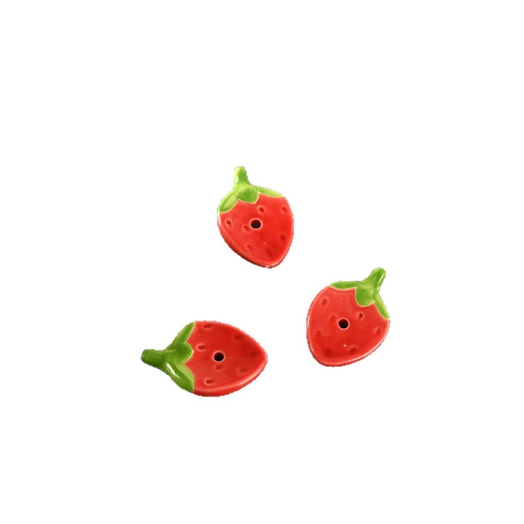Strawberry Slice Ceramic Incense Holder - Cute Girly Desktop Ornament