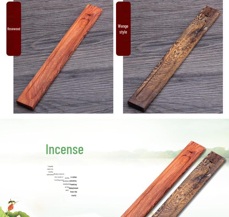 Chinese-Style Agarwood & Sandalwood Incense Set: Minimalist Solid Wood Incense Holder, Stand, Tray, and Portable Retro Burner.