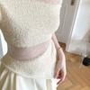 Commuting Retro Summer Sweet and Spicy Splicing Asymmetric Knitted Shirt Cool Summer