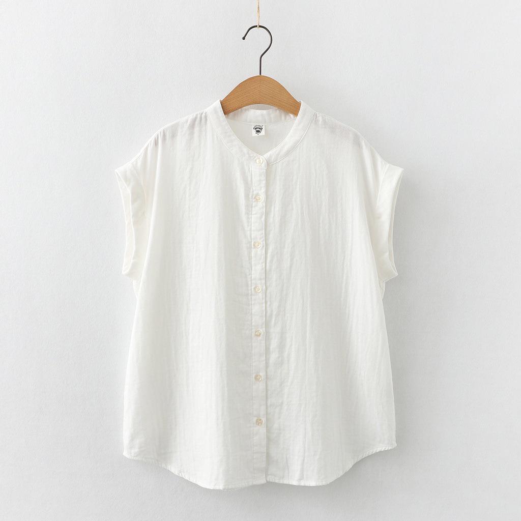 Japanese Minimalist Plaid Women's Sleeveless Stand Collar Shirt & Classic Short Sleeve Shirt