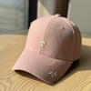 New simple letter embroidery big head circumference wide brim baseball cap for men and women traveling versatile and showing face small hard top cap