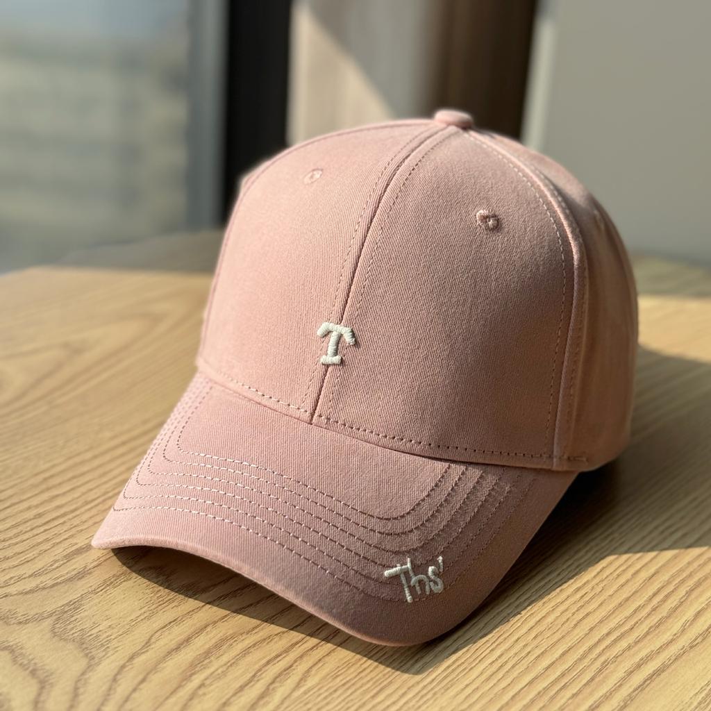 New simple letter embroidery big head circumference wide brim baseball cap for men and women traveling versatile and showing face small hard top cap