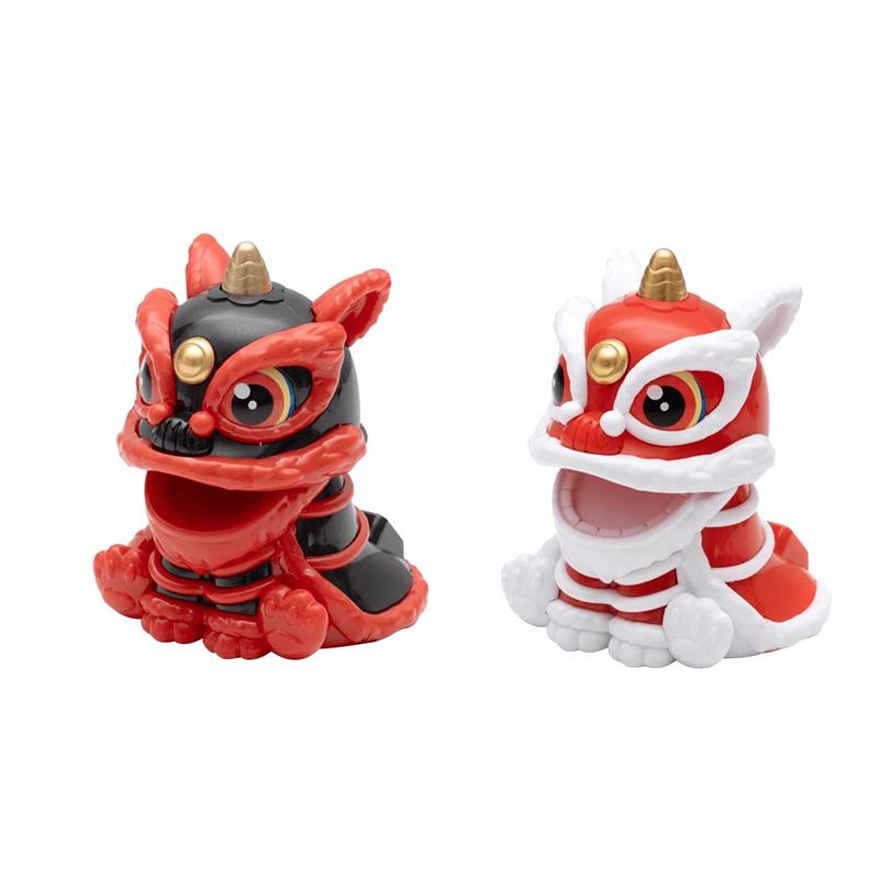 Solar-Powered Lion Dance Car Dashboard Ornament