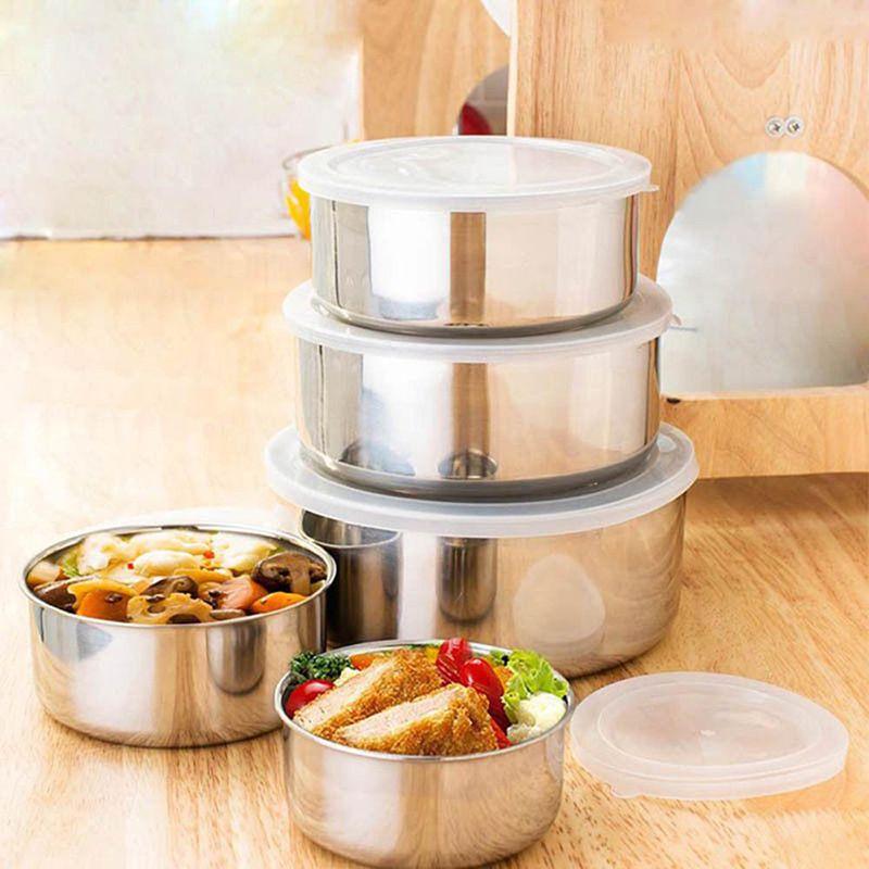 Versatile Stainless Steel Crisper Set With Sealed Lids For Long-lasting Freshness