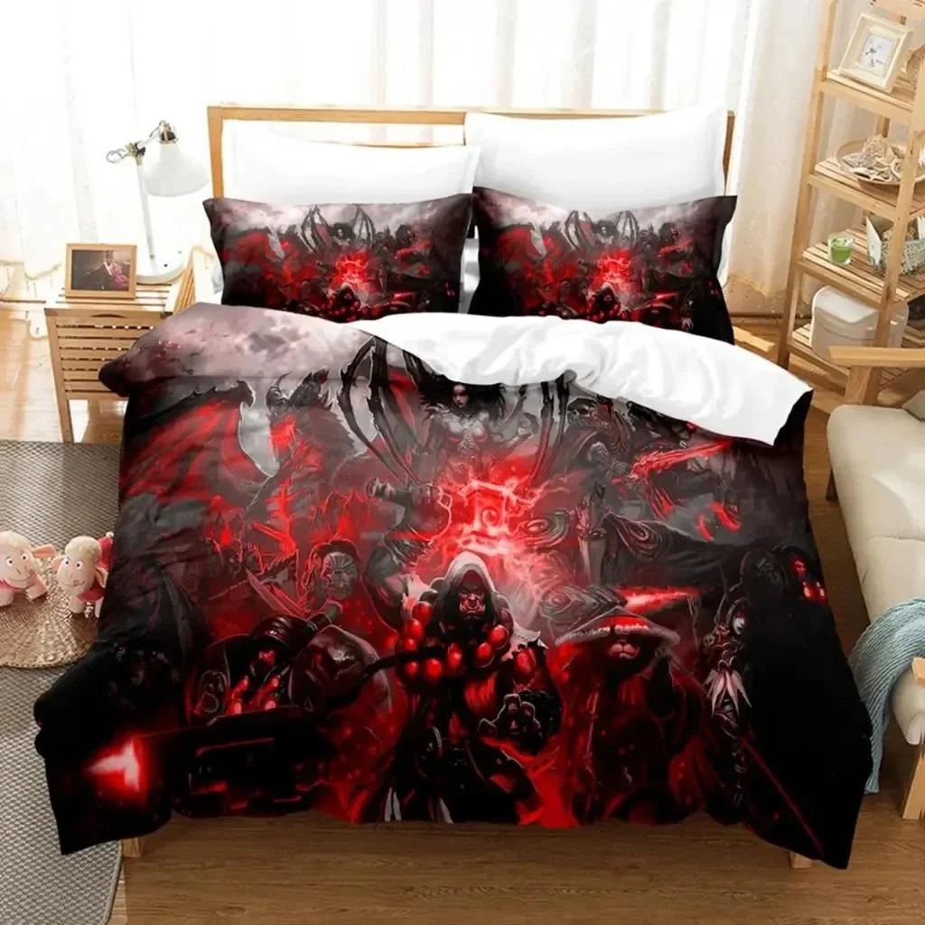 3D Print Game World Warcraft Bedding Set Boys Girls Twin Queen Size Duvet Cover Pillowcase Bed Kids Adult Home Textileextile