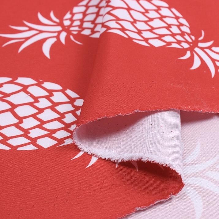 Tropical Pineapple Print Fabric Classic Twill Peach Skin for Hawaiian Shirts Beach Shorts Throw Pillow Covers