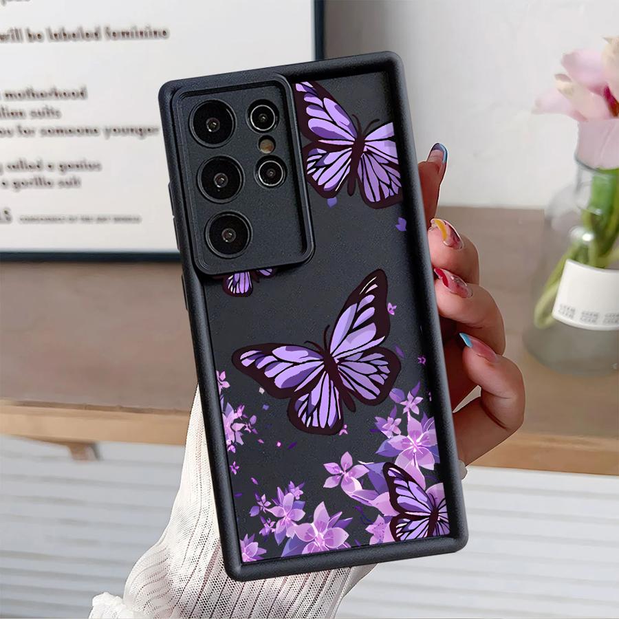 INS Retro Butterfly Phone Cover Case for Samsung Galaxy S24 Plus S20FE S22 S25 Edge S23 FE S24Ultra S25 Ultra S21