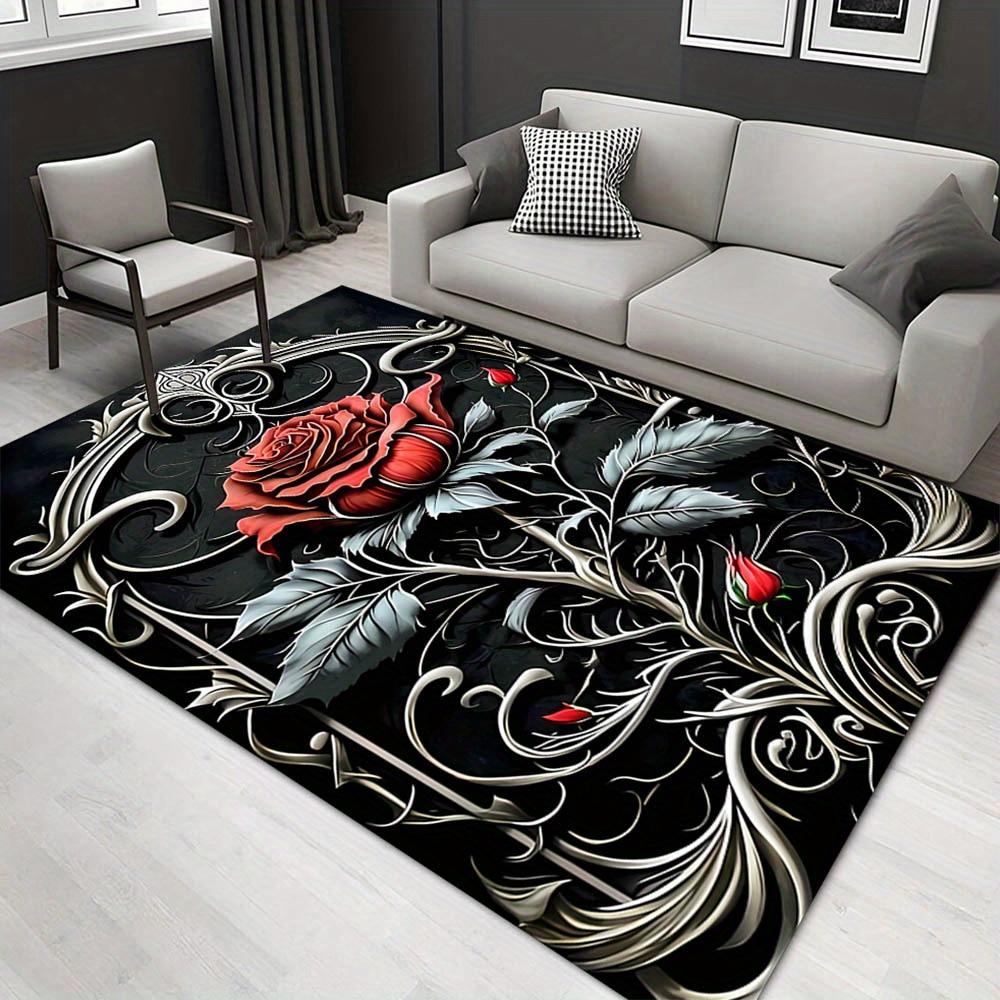 

1pc 1123753964Pattern Carpet, Area Rug For Living Room Bedroom Room Bed Chair Laundry Entryway Corridor Yard Non-slip Outdoor Camping Rug Fl 60cm by 90cm