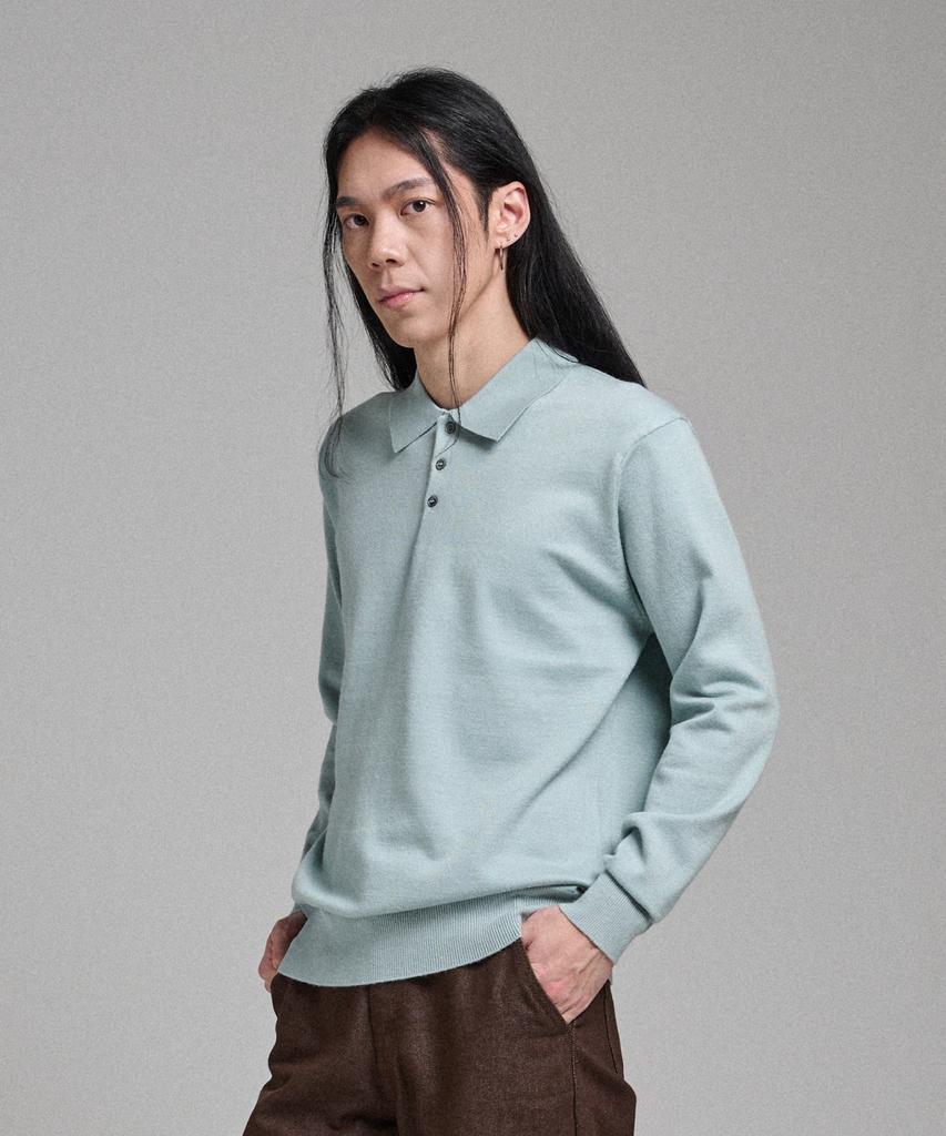 ANALOG MOOD Semi-Collar Neck Knit (Mint)