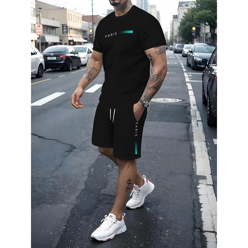 Tuta Sportiva Traspirante alla Moda da Uomo Casual Larga a Maniche Corte con Pantaloncini Tuta Comoda Unisex Abbigliamento Sportivo