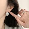 925 Silve Matte Vintage Brushed Earrings for Women Texture Frosted Curved Ear Buckle Jewelry Gift Dropship