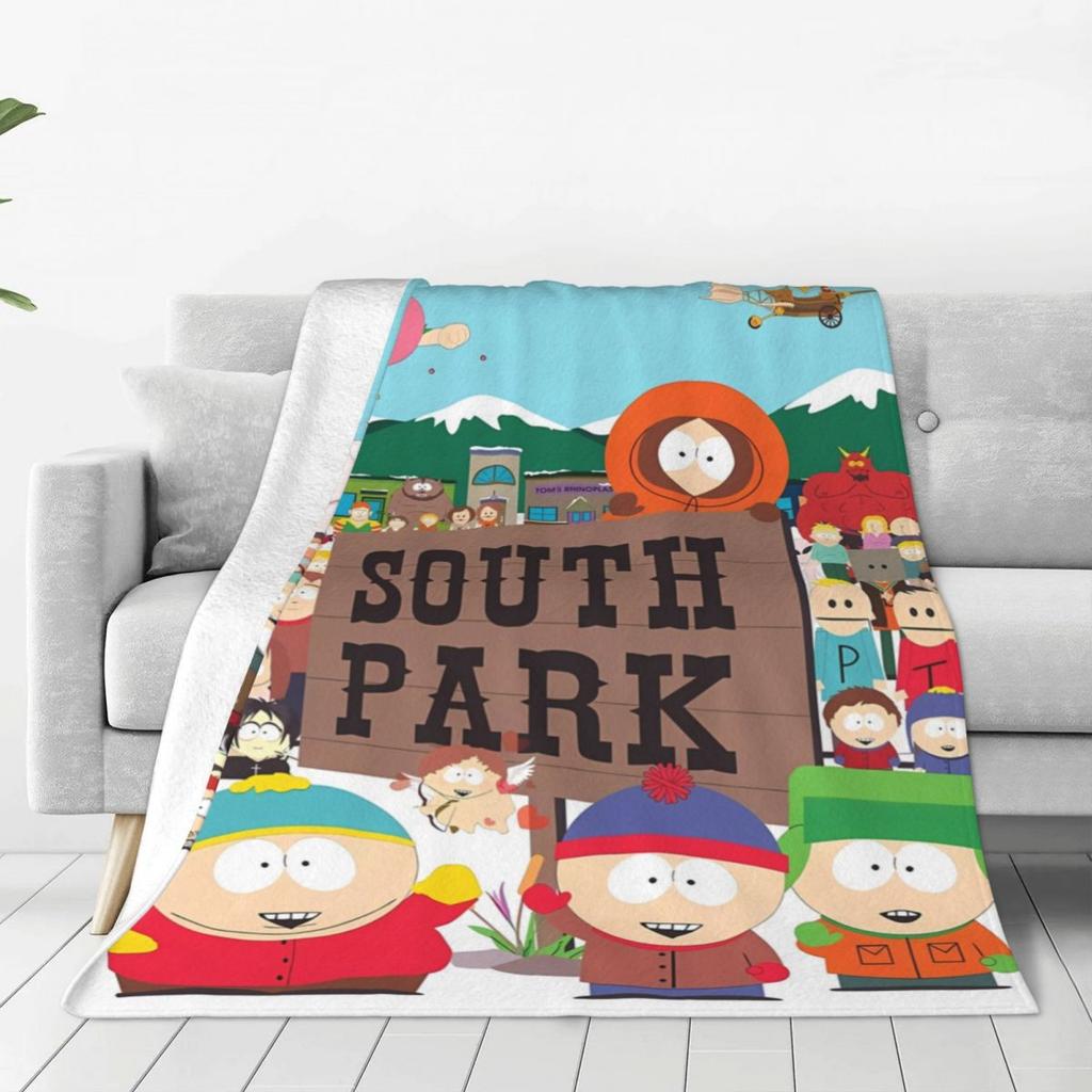 Soft Blankets Camping SOUTHPARK ALL CHARACTERS Throw Blanket Flannel Bedspread For Living Room Street Trend Sofa Bed Cover
