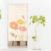 Noren Kobo Noren Floral Room 85cm Wide X 170cm Line 9367 Curtain, Pattern, Long, Divider, Long, Poppy, Ivory,