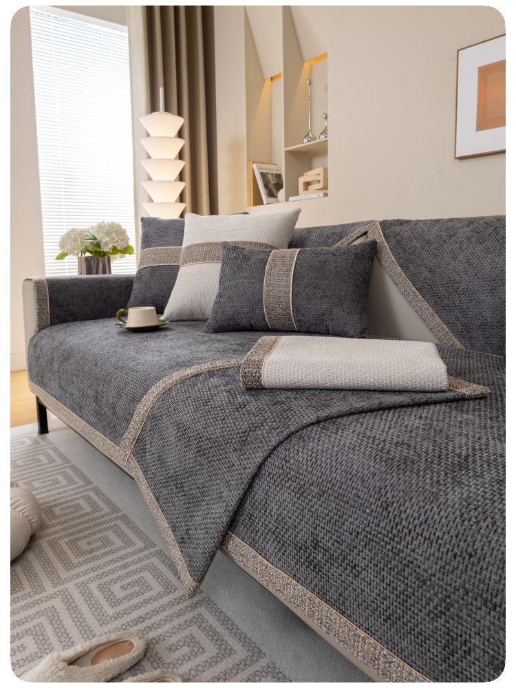 Luxe Bankkussen Anti-slip Meubel Stofbeschermer Doek Bank Handdoek Chenille Bankhoes voor Woonkamer Huisdecoratie 4 Seizoenen Universeel Zitkussen