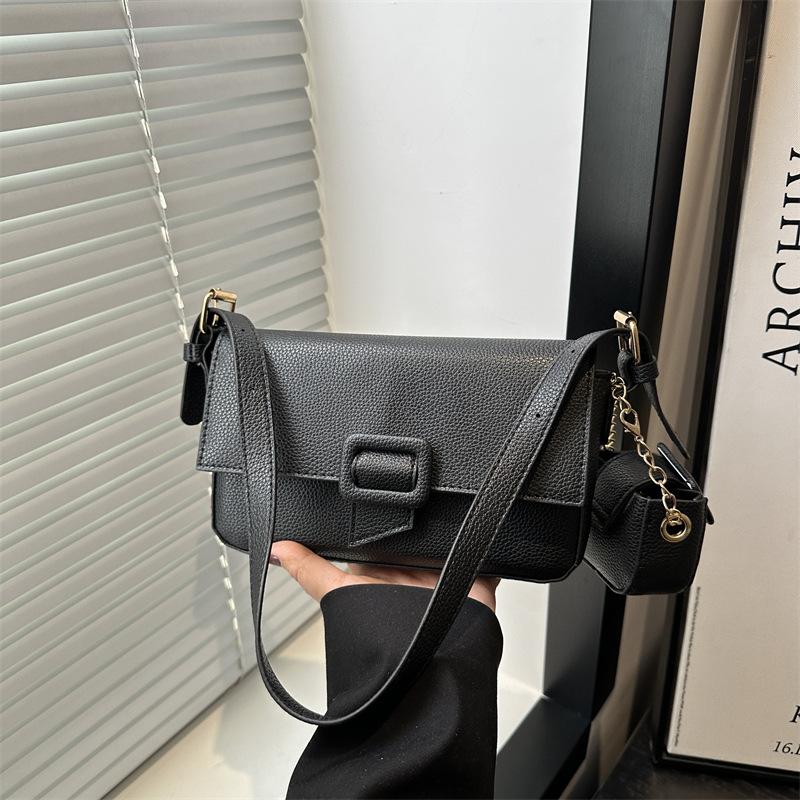 

Нишевый дизайн эстетика свежая высококлассная женская сумка лето текстура кэжуал мода сумка на плечо подмышку женская чёрный