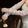 Elegant Long Mesh Pearl Gloves for Bridal Prom Party
