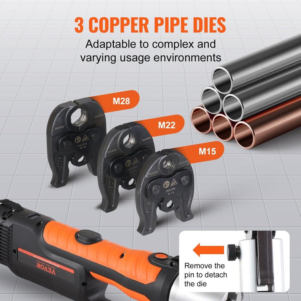 Pro Press Tool Pipe Crimping Kit Press Tool Battery Kit M15 M22 M28 Jaw