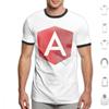 Angular Logo T Shirt Cotton Men Women DIY Print Angular Javascript Angularjs Js Programming Logo Angular Js Development Web