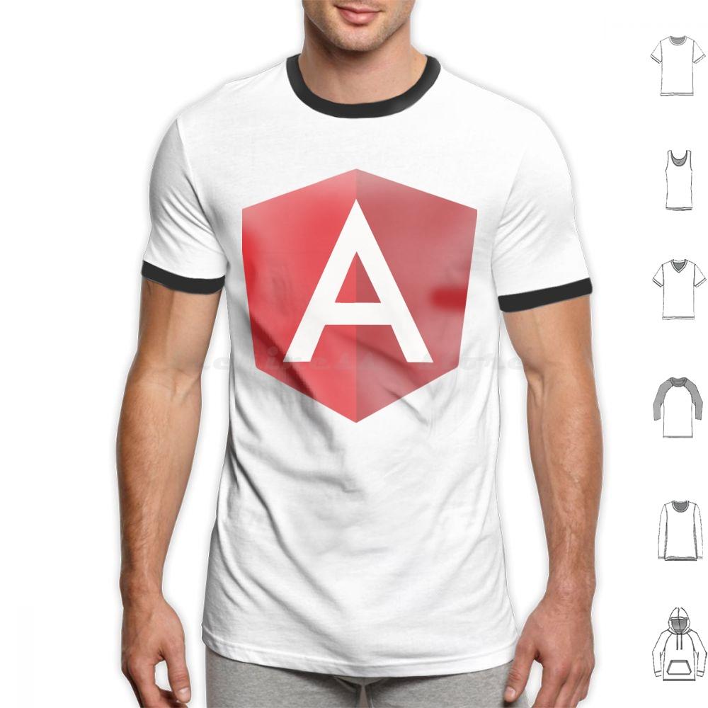 Angular Logo T Shirt Cotton Men Women DIY Print Angular Javascript Angularjs Js Programming Logo Angular Js Development Web