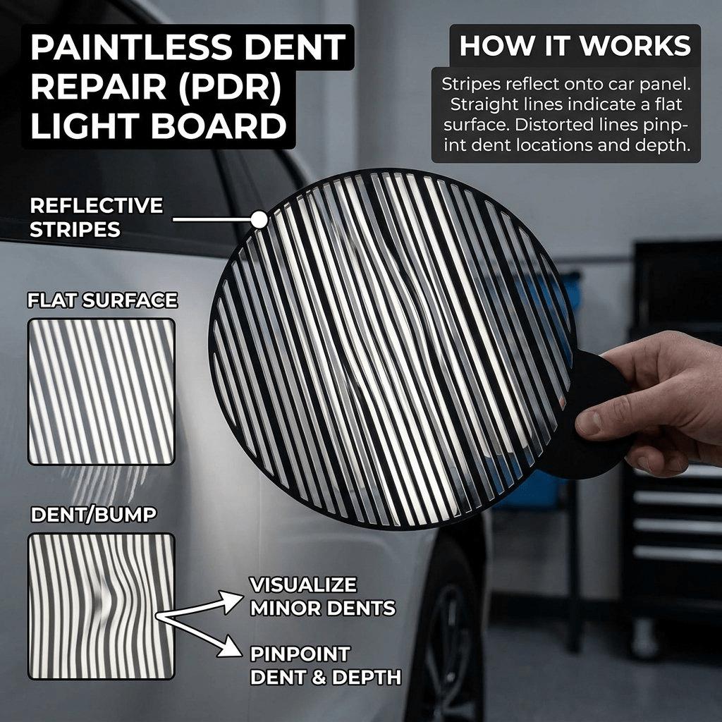 Parallel Stripe Light Refraction Dent Detect Board 3D Printed Car Dent Positioning Accessory For Vehicle Paintless Dent Repair