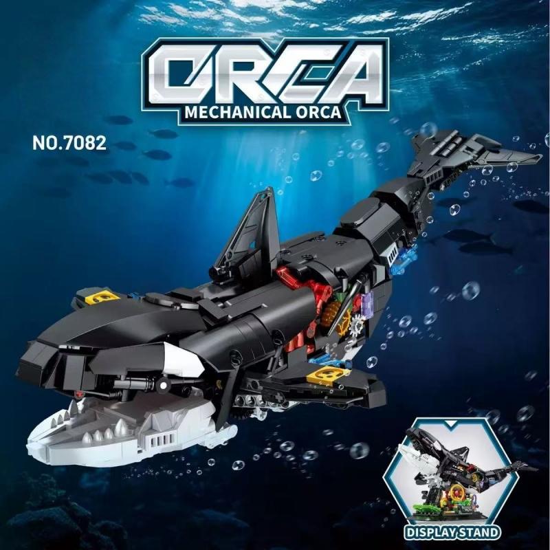 1092Pcs Orca Model Building Blocks Set With Display Stand, Home Decor Collectible Toy Ornament, Stem Toy Gift For Kids Adults