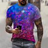 3D Printing Men's Glitter Graphic T-shirt Fashion Short Sleeve Casual Plus Size Tee Tops Streetwear Camisetas De Hombre