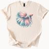 Betta Fish Graphic T Shirt Watercolor Pastel Art Tee Colorful Siamese Fighting Fish Apparel Animal Lover Gift Soft Cotton Shirt
