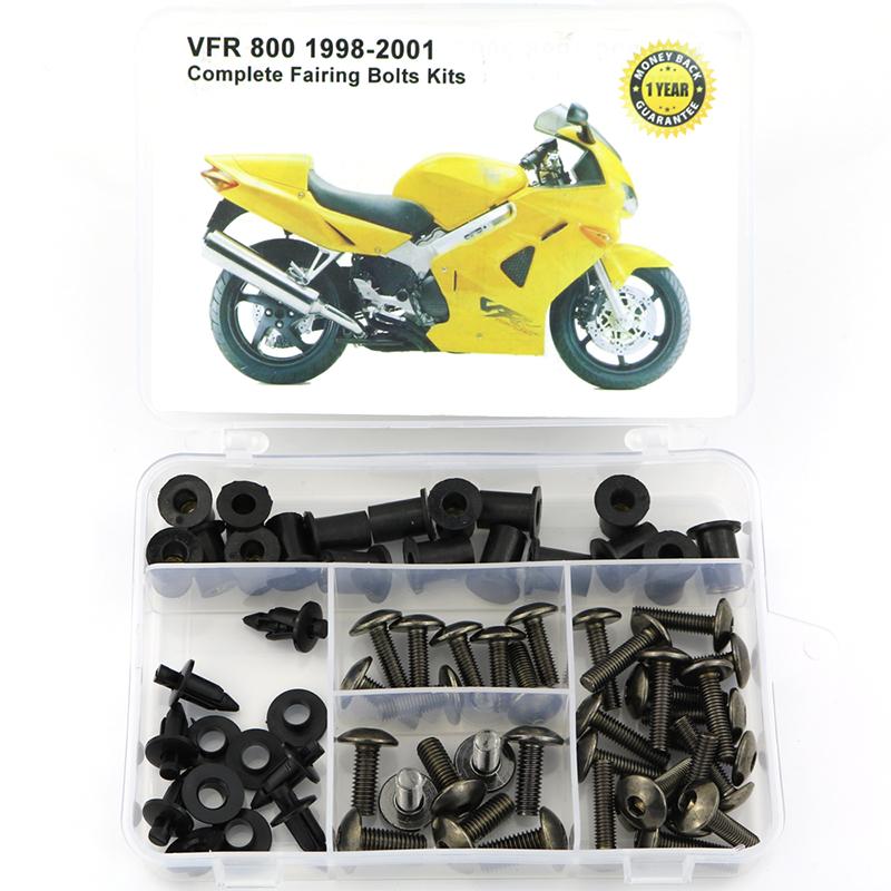 Fit For Honda VFR800 1998-2001 Motorcycle Complete Full Fairing Bolts Kit Bodywork Screws Nut Side Covering Screws Bolts Steel