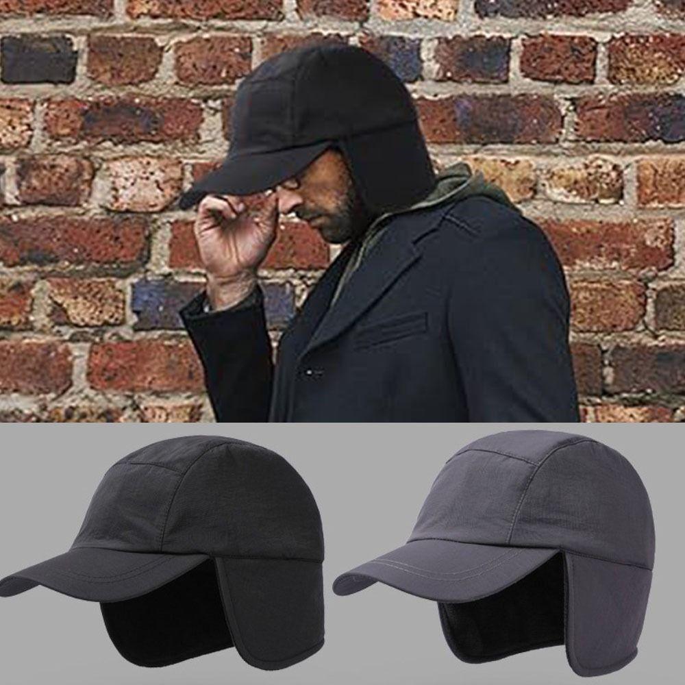 Warm Winter Baseball Cap Polar Fleece Hiking Bonnets Casual Earmuffs Hat for Men  For Autumn Winter