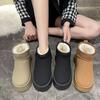Thick Soled Short Sleeved Snow Boots for Women In Winter Versatile with Thick Fleece and Anti Slip Warm Cotton Shoes