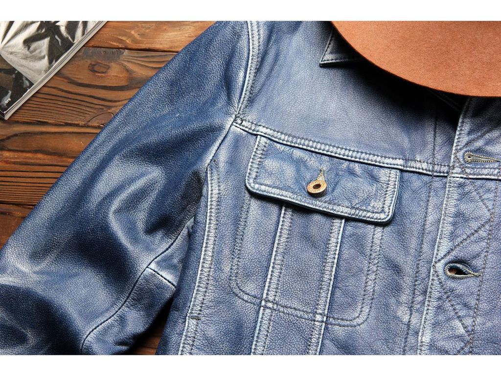 Men's Retro Stone Ground Leather Jacket - Storm Rider Cowhide Lapel Outerwear