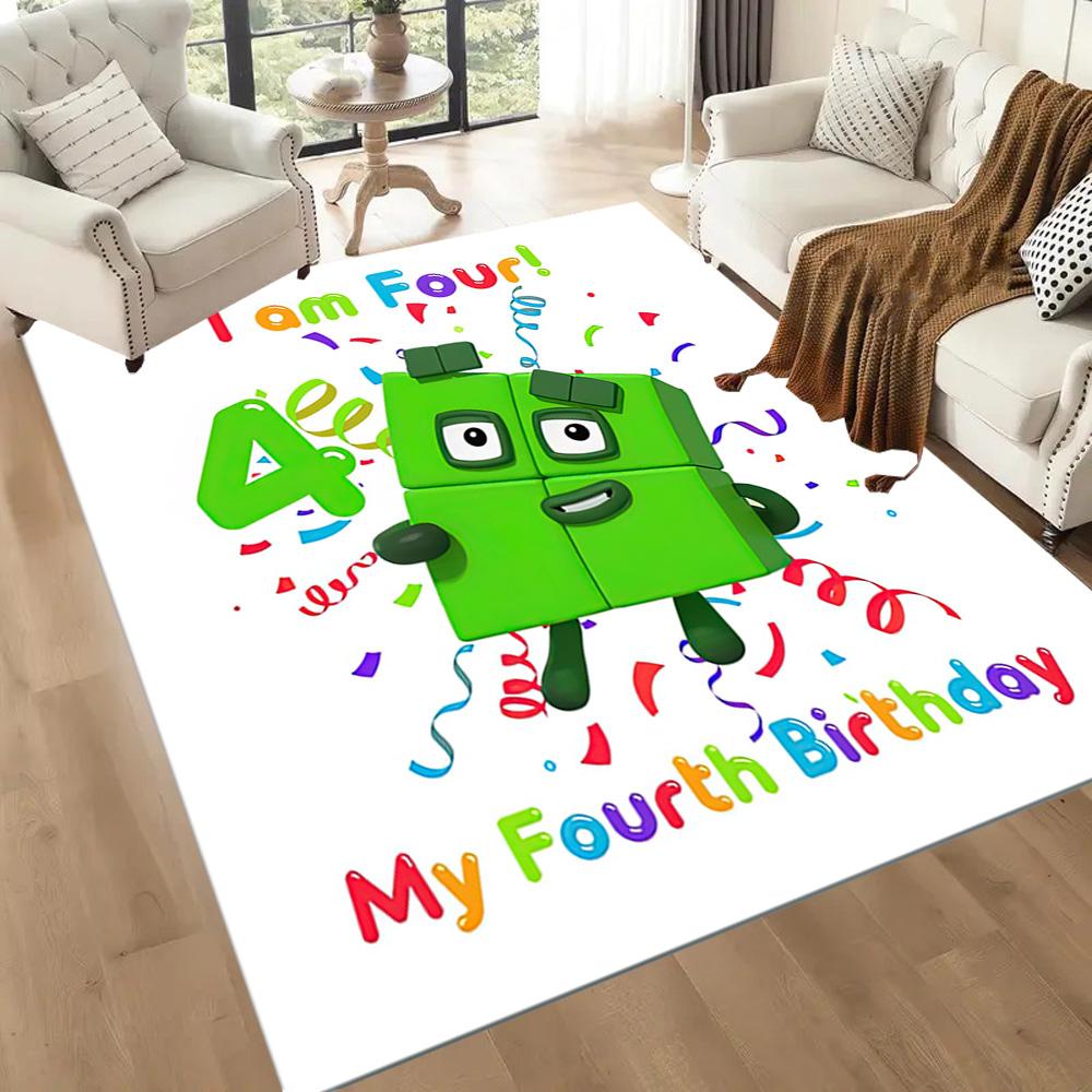 Numberblocks Area Rug Perfect for Entryway Outdoor Playrooms Foyer Anti-slip Rug Anime Office Decor Best for Christmas