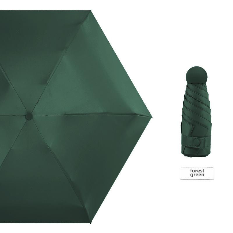 Umbrelă compactă de damă cu ștanțare aurie: Protecție UV, pliabil portabil, pentru soare și ploaie