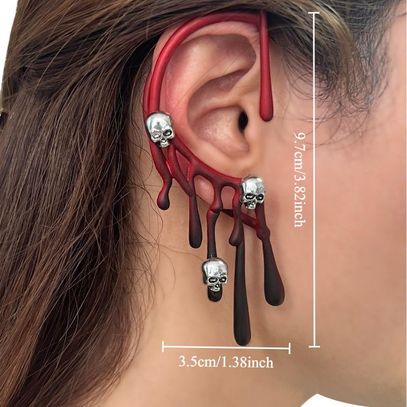 

Хэллоуин Серьги Преувеличенные Мочки Лавы Ретро Винно-Красный Индивидуальность Холодный Ветер Серьги