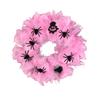 Halloween Pink Mesh Spider Wreath Door Hanging Festival Decoration Wreath Party Atmosphere Decoration Props