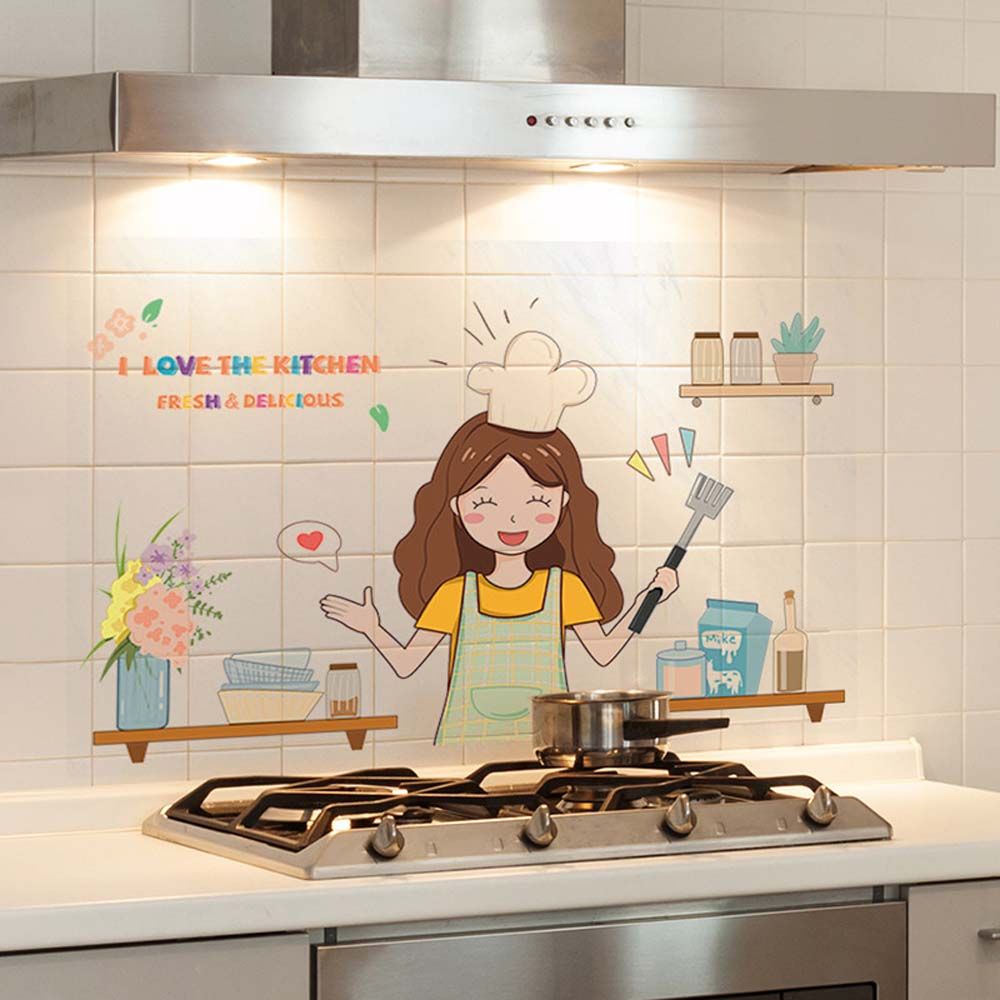 Self Adhesive Oil-Proof Cabinet Countertop High Temperature Mural Wall Sticker Wall decals Home Decoration