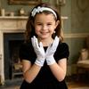 White Satin Kids Gloves Children Dress Gloves Elegant Wedding Gloves for Flower Girl Dancing Stage Performances