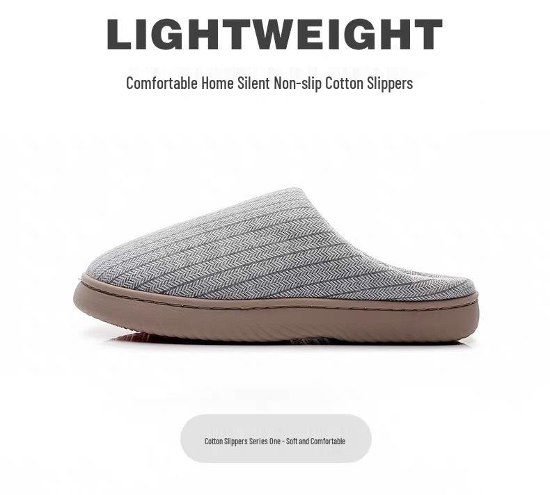 Japanese Silent Cotton Slippers - Soft Sole Indoor Footwear for Wooden Floors, Winter Warmth for Men and Women