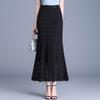 Women's Elegant High Waist Lace Fishtail Midi Skirt - Spring 2026