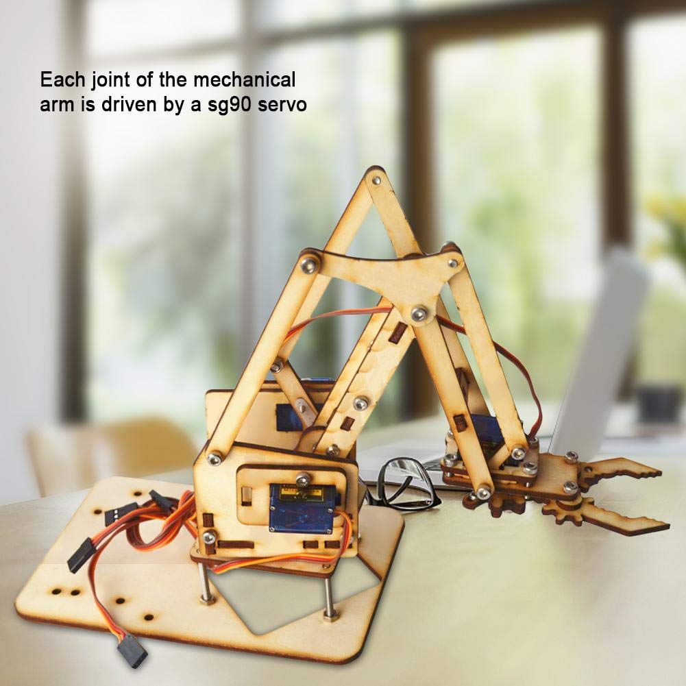 Robot Arm Kit, SG90 Servo Motor, 4DoF, Lightweight, Assembled DIY Mechanical Arm, Compatible with SNAM1500