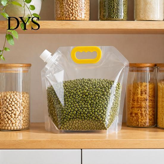 Kitchen Pantry Organization 5PCS Grain Storage Bag with Handle, Large Capacity Cereal Container, Vertical Standing Reusable Food Space Saving