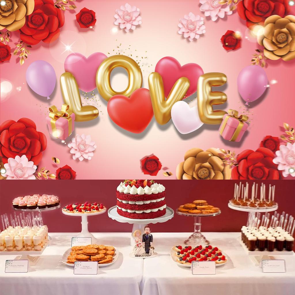 Valentine's Day Banner Background Fabric  Decoration Shooting Background Hanging Fabric 1pc