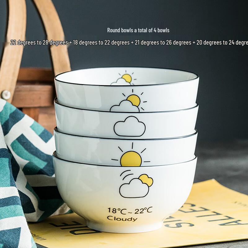 Nordic Cartoon Cat Ceramic Bowl