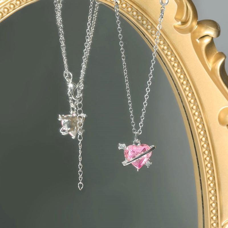 2026 Korean Fashion Fairy Feather Zircon Pendant Necklace Girls Elegant Necklace Women Clavicle Chain Jewelry Gift