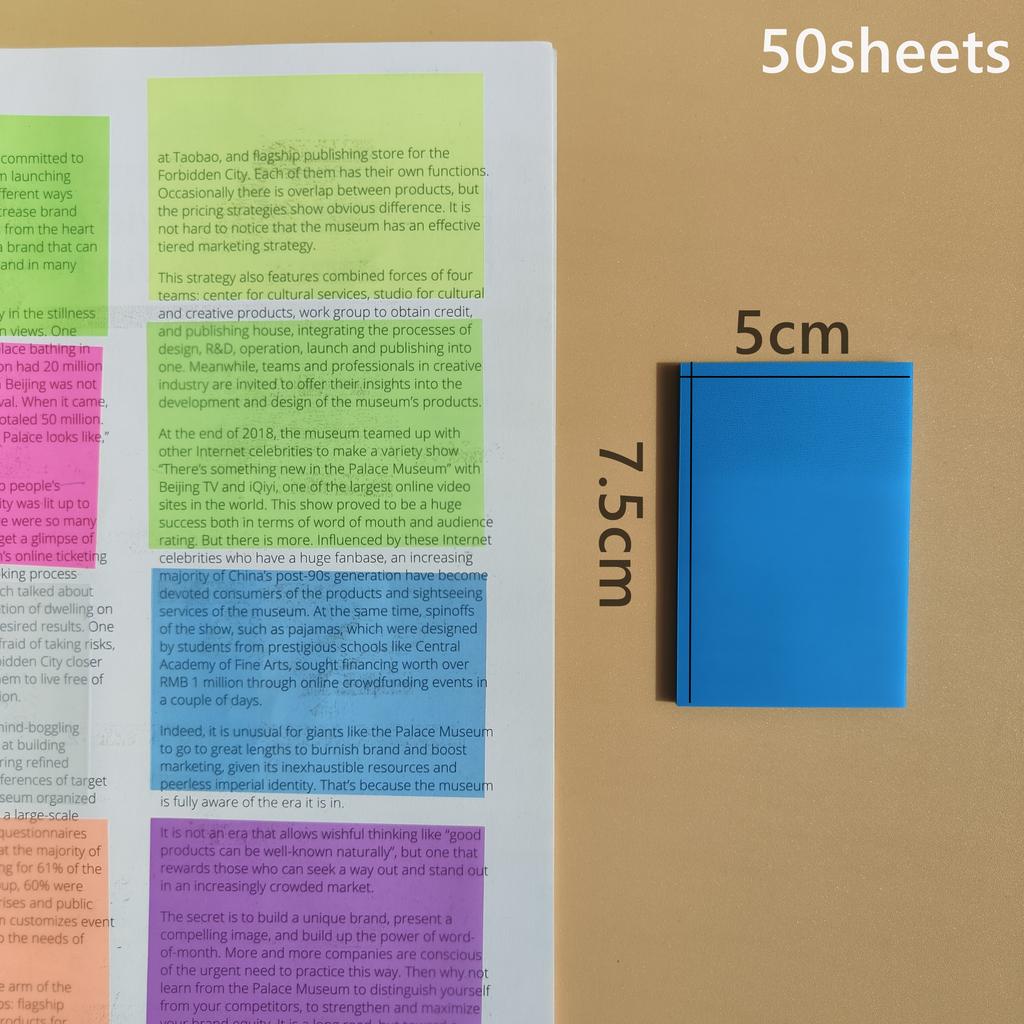 50 Sheets Stickers Transparent Sticky Notebook Pads Notepads Clear Bookmark Read Book Stationery School Supplie
