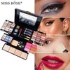 MISSROSE Makeup Palette Set: Eyeshadow, Lip Gloss, Lipstick, Blush, Concealer, Highlight, and Powder.