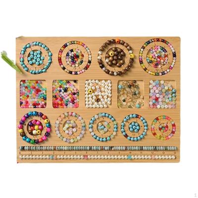 Bead Storage Board for Jewelry Making,Wooden Tray,Jewelry Bracelet Making Design Sizer,DIY