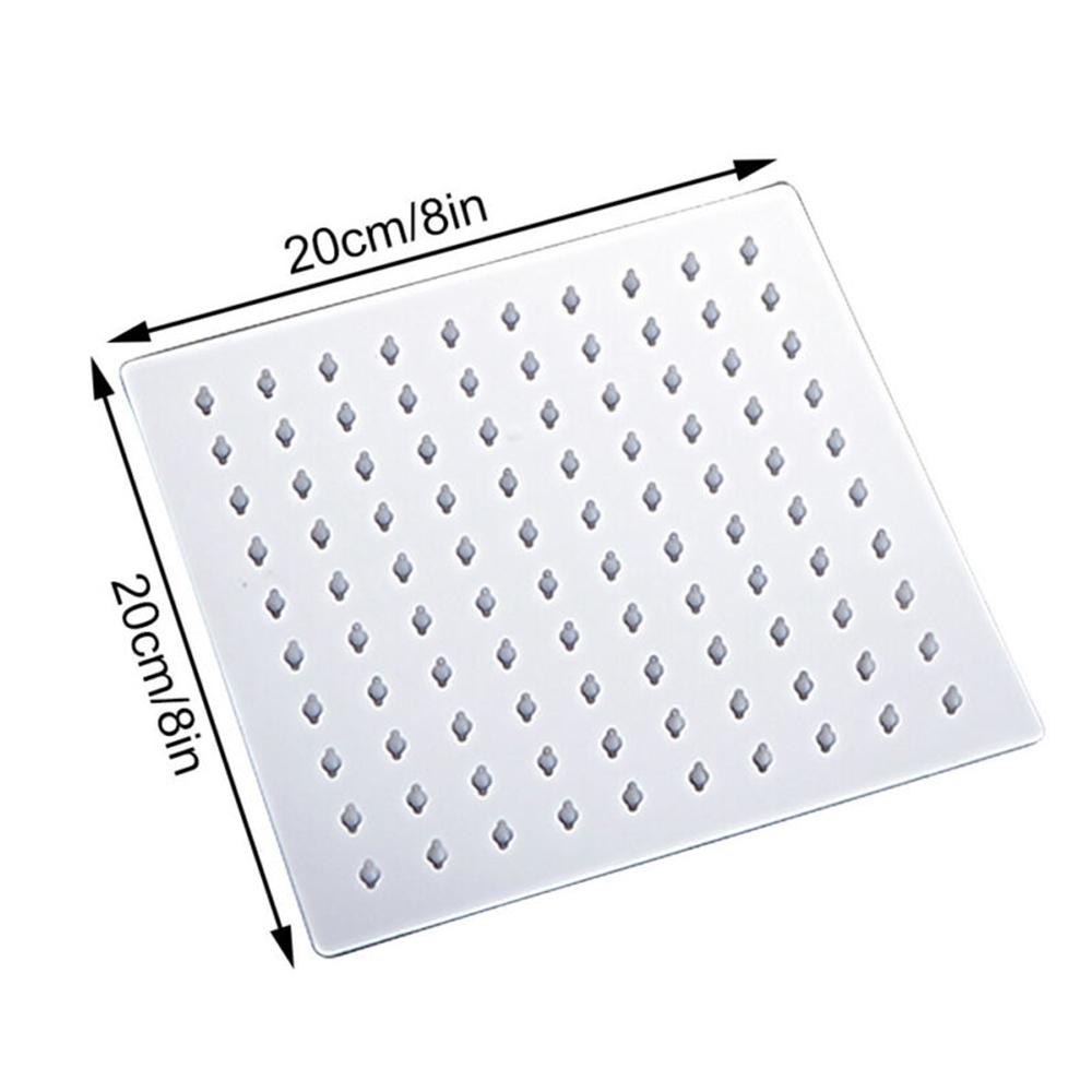 Chrome Shower Head Stainless Steel 20 Cm Silver Ease of Use Long Lasting