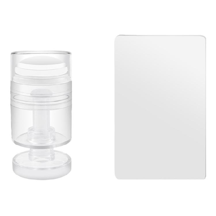 

Silicone Head Nail Art Stamper Set Print Pattern Art Rotatable Transparent Stamp 1