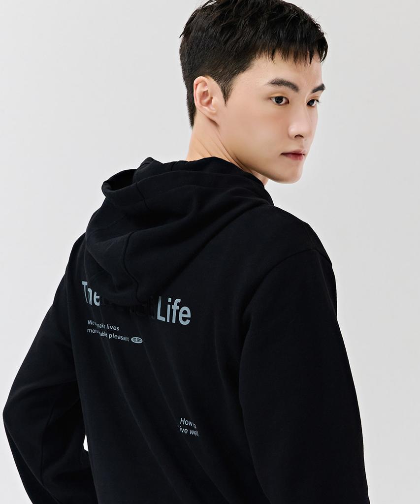 Unisex Essential Lettering Hoodie-Dezu5104B03